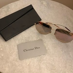 DiorSplit Two-Tone Metallic Aviator Sunglasses
